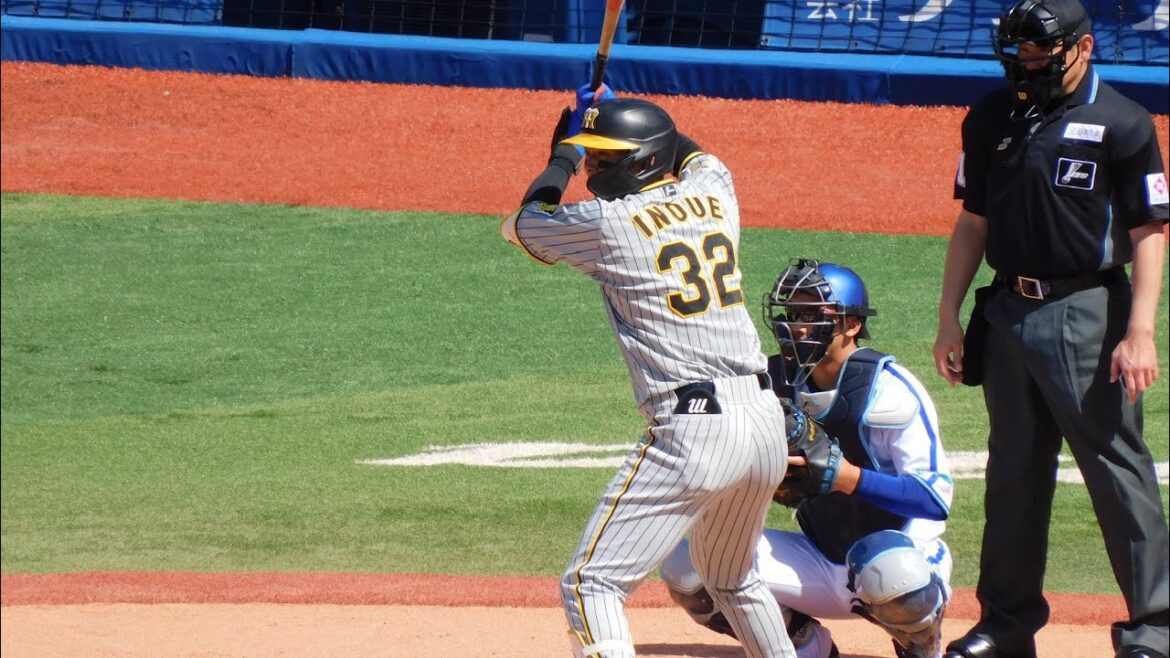 井上広大 今度は左腕撃ち!! センターへ弾き返してマルチヒット!!