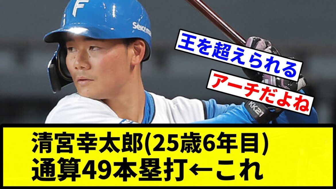 【どう？】清宮幸太郎(25歳6年目)通算49本塁打←これ【プロ野球反応集】【1分動画】