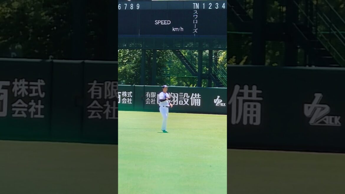 6.19 試合前 山下輝投手 ウォーミングアップのキャッチボール　戸田球場