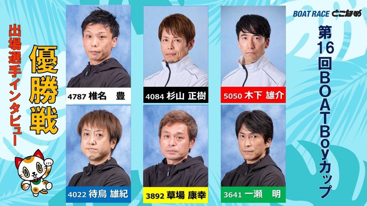 【第16回BOATBoyカップ 優勝戦出場選手インタビュー!】 【第16回BOATBoyカップ 優勝戦出場選手インタビュー!】