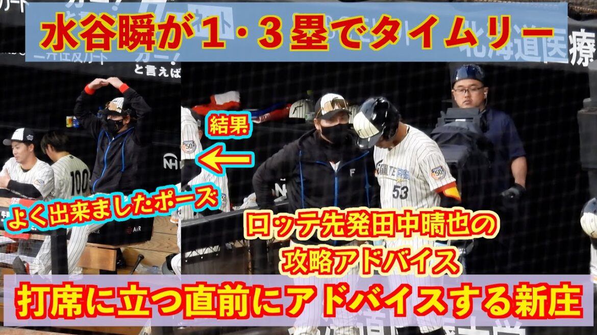 【20240703】新庄剛志が打席に立つ水谷瞬にアドバイスでタイムリーを放つ。