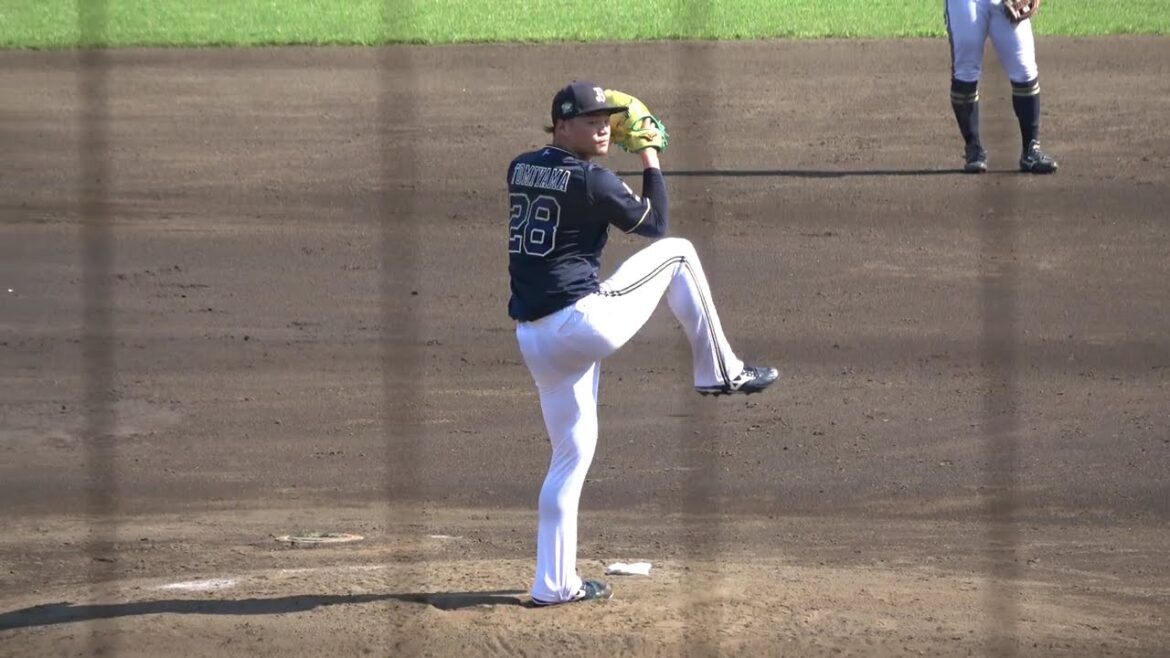 オリックスバファローズ 富山凌雅投手 投球練習 2024/7/4 ちゅーるスタジアム