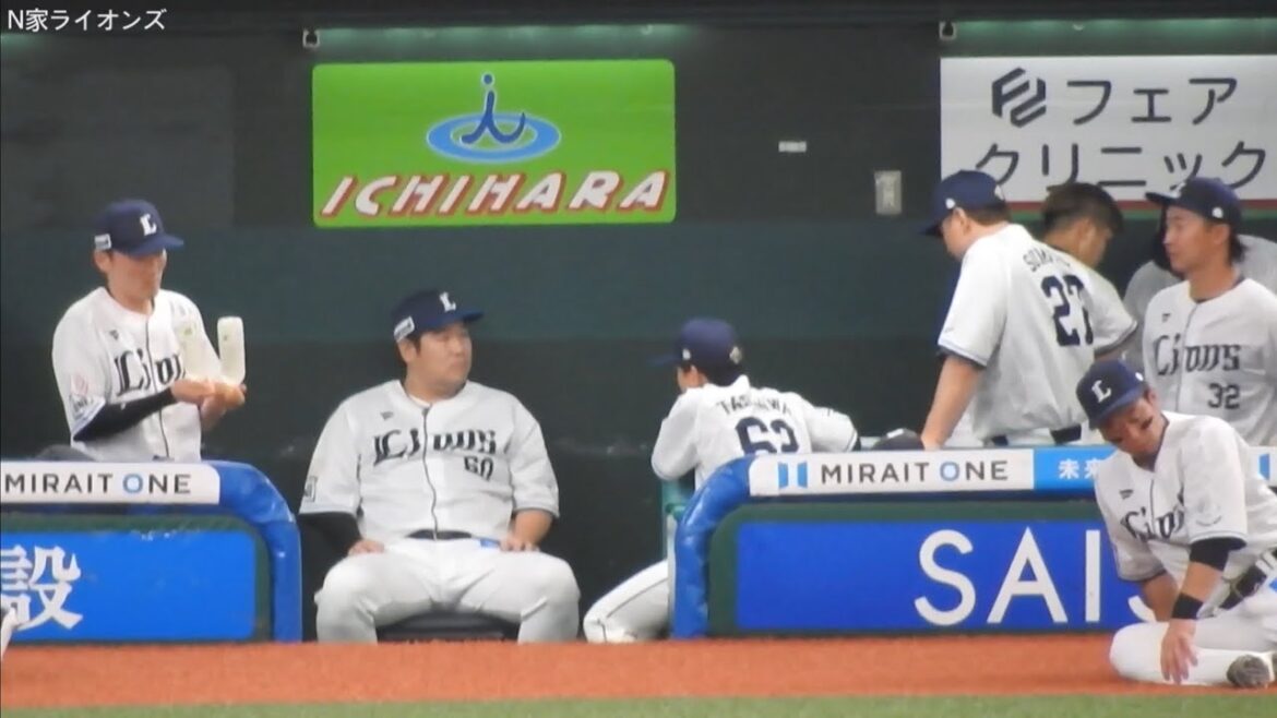 なんかほっこり滝澤夏央 中村剛也 炭谷銀仁朗試合前の様子2024/06/25 西武対日本ハム【埼玉西武ライオンズ】【北海道日本ハムファイターズ】【ベルーナドーム】