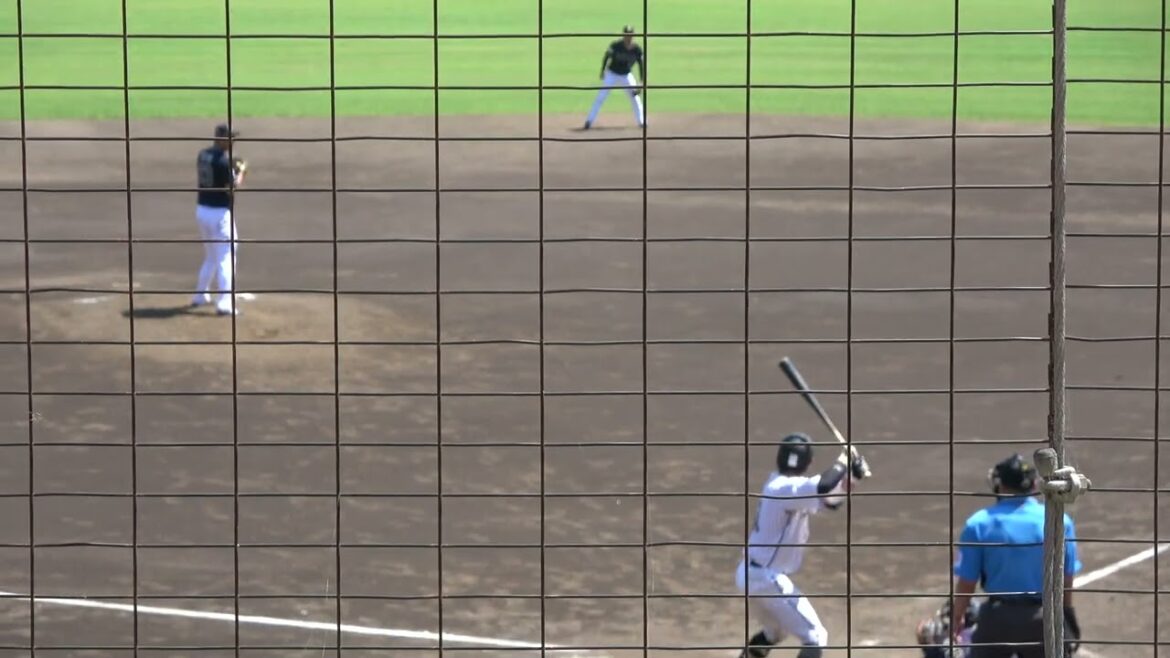 くふうハヤテベンチャーズ 居谷匠真選手 右中間を抜けるツーベースヒット 二塁打 第2打席 VS オリックスバファローズ 佐藤一磨投手 2024/7/4 ちゅーるスタジアム