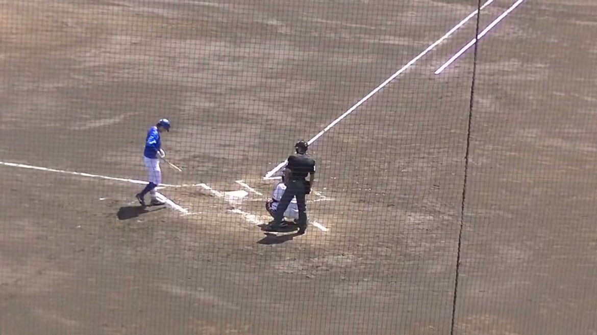 センターへヒッチを放つDeNA知野直人（2024年5月10日 読売ジャイアンツ対 横浜DeNAベイスターズ）