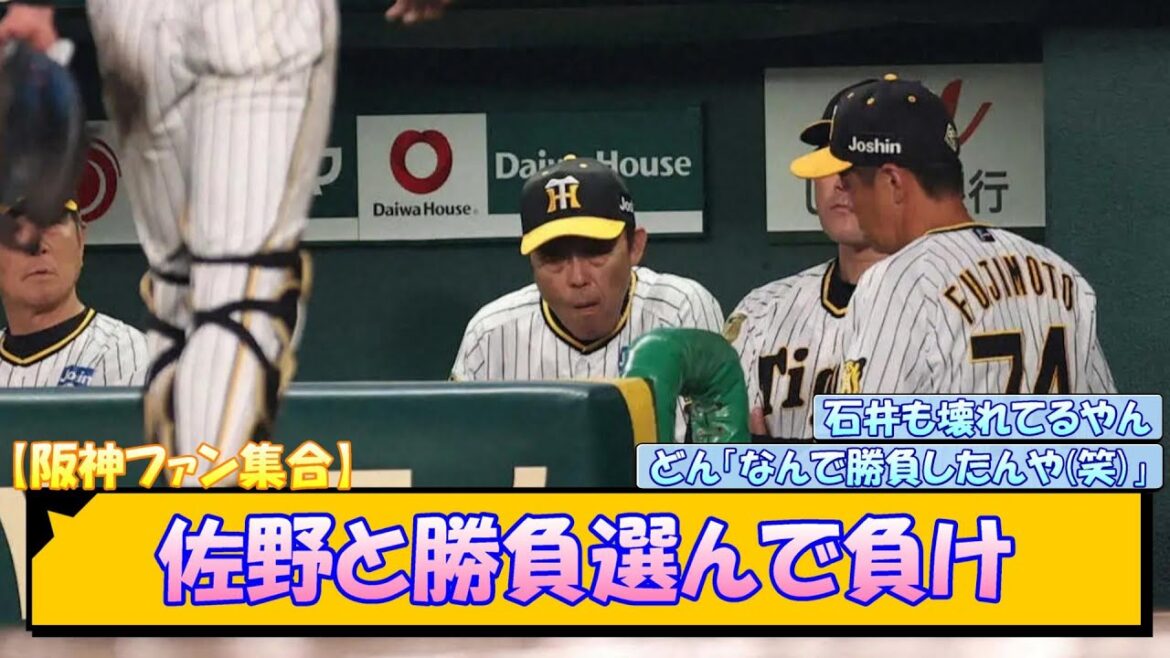【阪神ファン集合】佐野と勝負選んで負け【なんJ/2ch/5ch/ネット 反応 まとめ/阪神タイガース/岡田監督/梅野隆太郎/石井大智】 【阪神ファン集合】佐野と勝負選んで負け【なんJ/2ch/5ch/ネット 反応 まとめ/阪神タイガース/岡田監督/梅野隆太郎/石井大智】