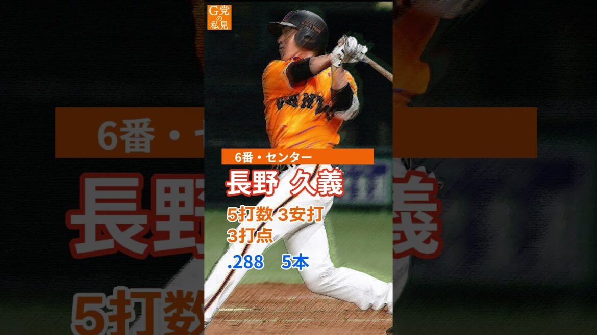 長野がサヨナラ打！10年前の今日のスタメン【巨人】2014年7月5日のオーダー  #長野久義 #村田修一 #Shorts