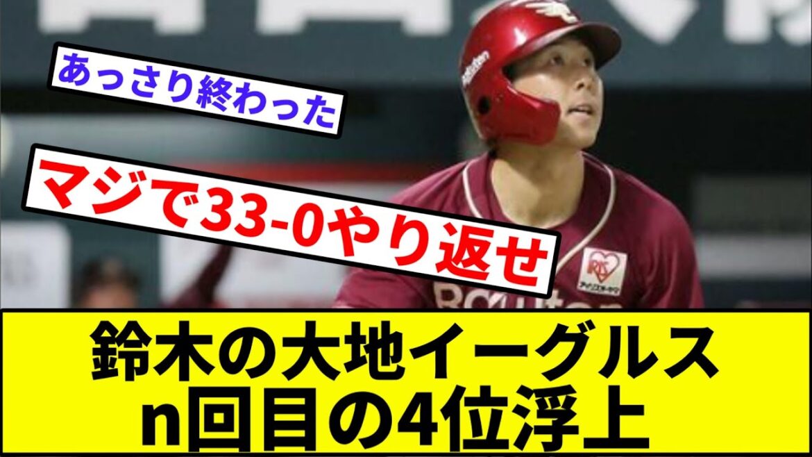 【鷹さん左投手苦手説】鈴木の大地イーグルス、n回目の4位浮上【なんJ反応】【プロ野球反応集】【2chスレ】【1分動画】【5chスレ】【パリーグ】【楽天イーグルス】【早川】【和田】【ソフトバンク】