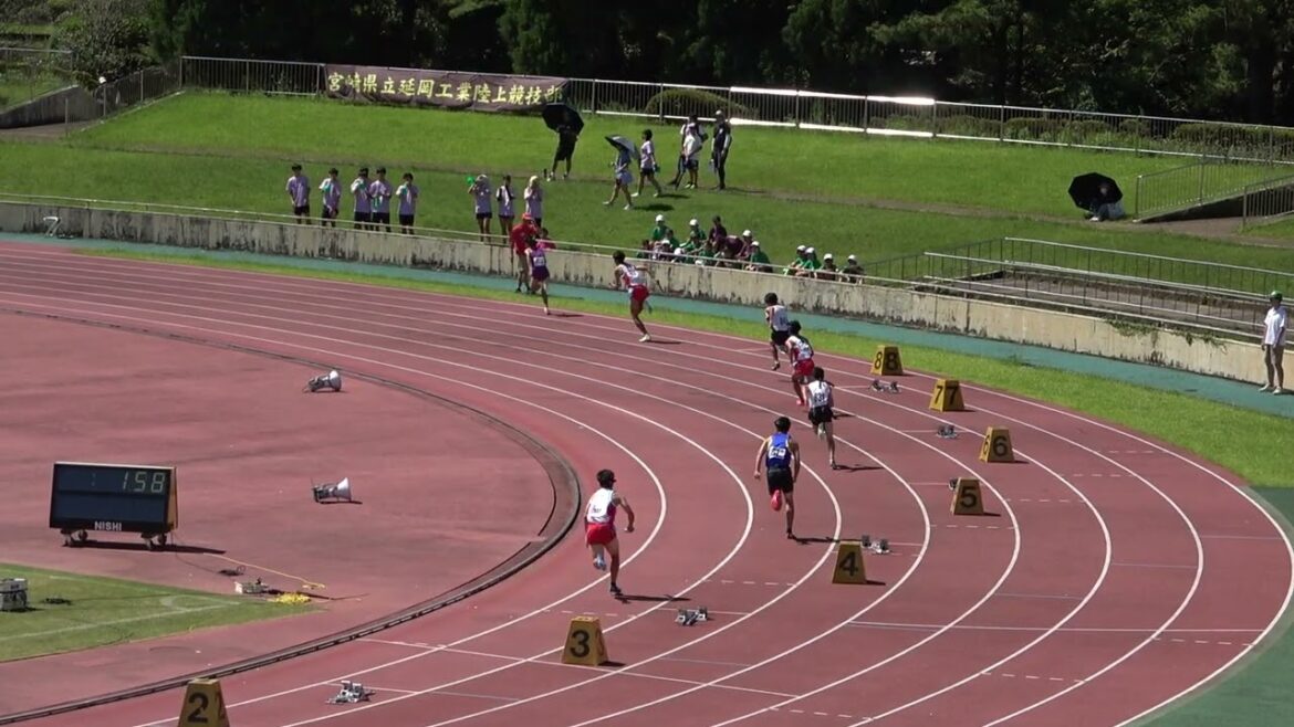 20240706093942宮崎県選手権OP男4×100ｍＲ1組 宮崎工業高C44"84：佐藤 璃空(1)・佐藤 徹平(1)・髙市 蒼人(1)・森岡 隼士(1)