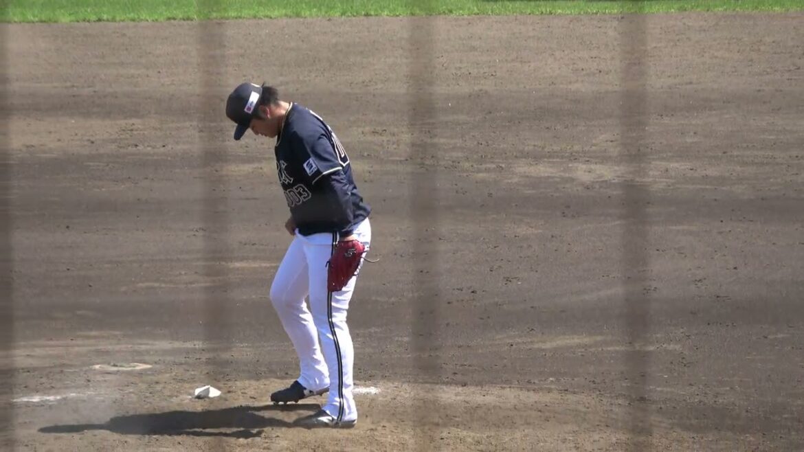 オリックスバファローズ 佐藤一磨投手が降板 → 中田惟斗投手 投球練習 2024/7/4 ちゅーるスタジアム