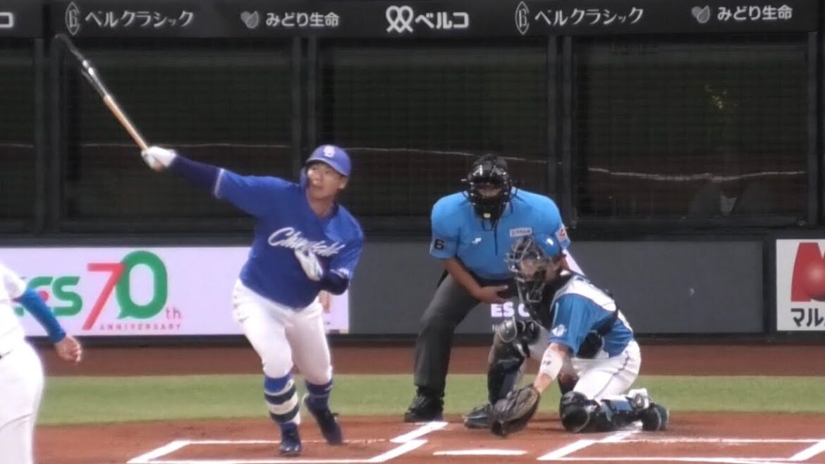 -2024.06.13-【NPB】１回表 高橋周平 復帰即弾！ 右翼ブルペンに飛び込むソロ本塁打 中日ドラゴンズ（vs北海道日本ハム）