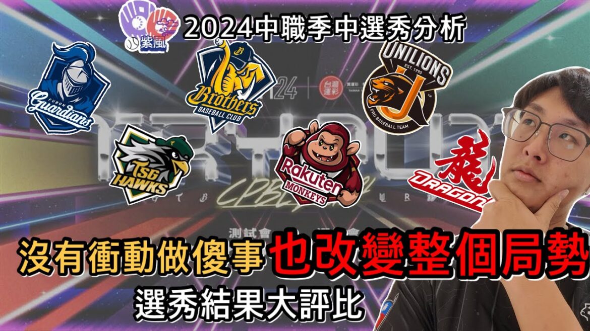 沒有衝動做傻事也改變整個局勢，選秀結果大評比！2024中職季中選秀分析【紫風聊棒球-Ep.262】