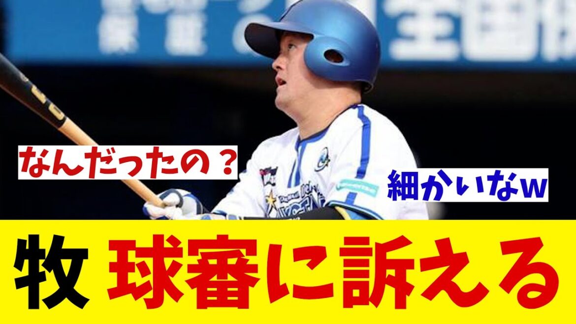 DeNA・牧秀悟　球審に何かを訴える！？【野球情報】【2ch 5ch】【なんJ なんG反応】【野球スレ】