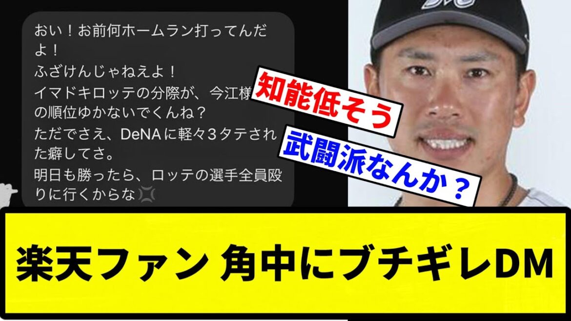 【なんやこの文章...】楽天ファン、角中にブチギレDM【プロ野球反応集】【1分動画】