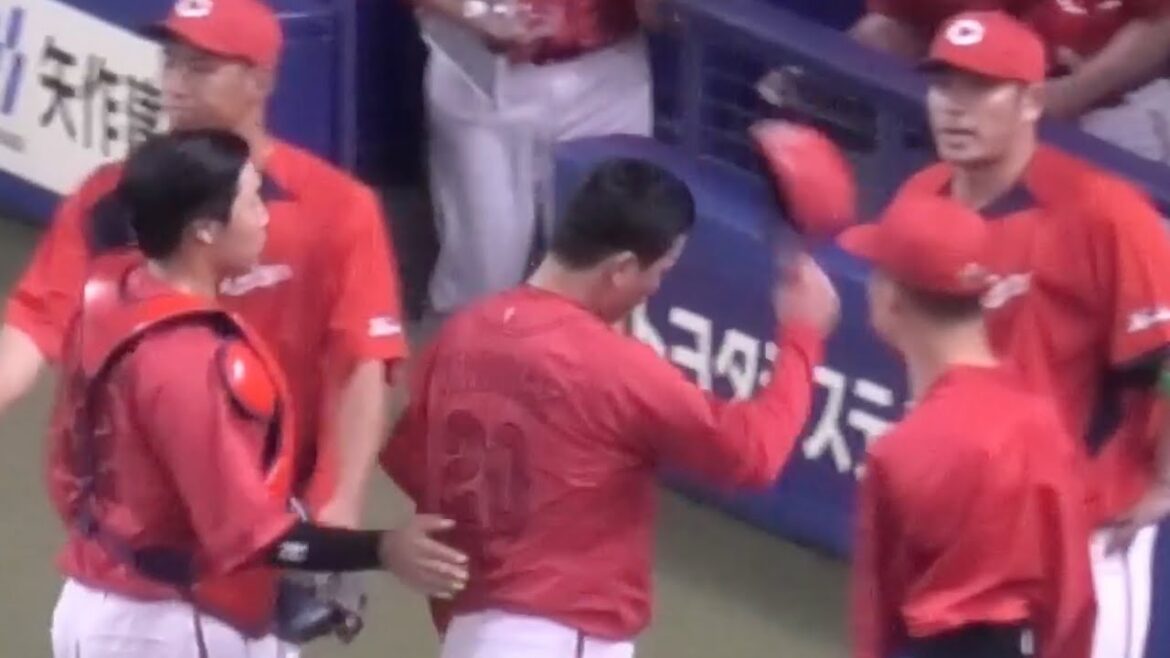 うちの守護神栗林良吏で負けたらしょうがない！中日板山選手にサヨナラを浴びるも、随所で優しい栗林の9回投球ハイライト！2024年7月7日