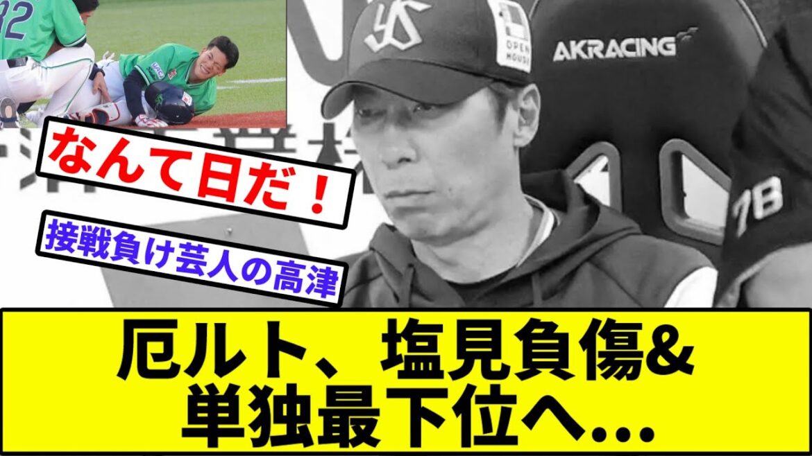 【高津「なんて日だ！」】厄ルト、塩見負傷&単独最下位へ...【なんJ反応】【プロ野球反応集】【2chスレ】【1分動画】【5chスレ】【ヤクルト】【巨人】【阪神】【中日】【カープ】【ベイスターズ】