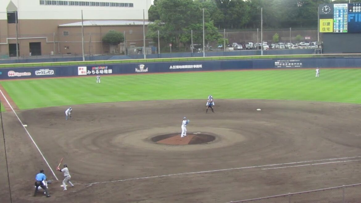 中田歩夢の盗塁を刺すファイターズ伏見寅威＜日本ハムファイターズ対 読売ジャイアンツ2024年6月25日＞