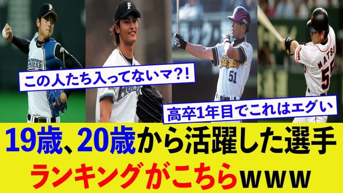 高卒すぐ活躍した選手ランキング【直近40年】