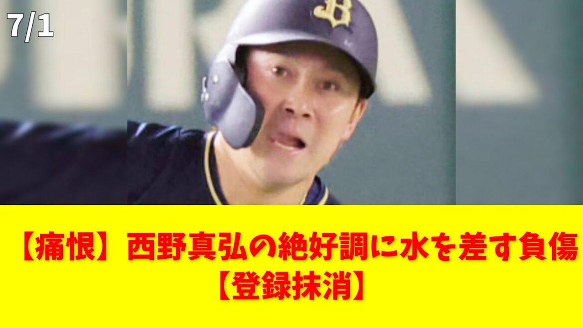 【痛恨】西野真弘の絶好調に水を差す負傷【登録抹消】 #西野真弘 #山下舜平大 #茶野篤政 #怪我 #抹消 【痛恨】西野真弘の絶好調に水を差す負傷【登録抹消】 #西野真弘 #山下舜平大 #茶野篤政 #怪我 #抹消