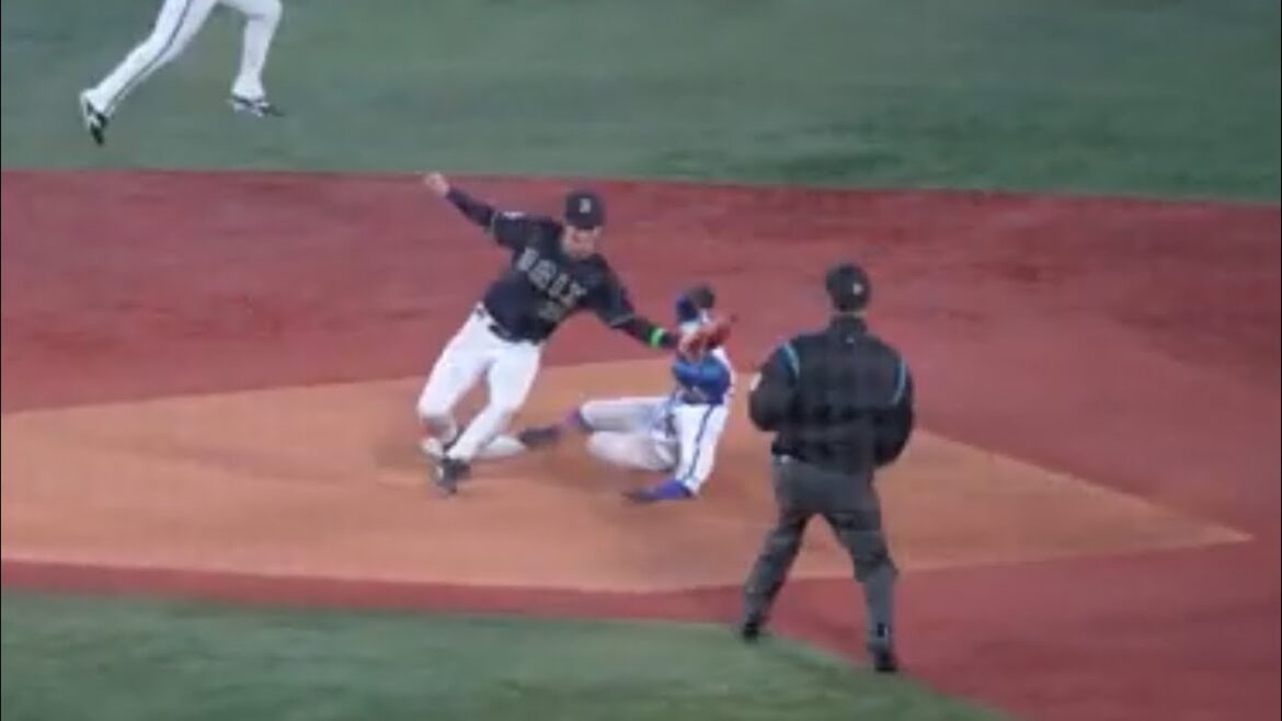 【課題】森敬斗盗塁…失敗。(2024.6.5/横浜スタジアム）