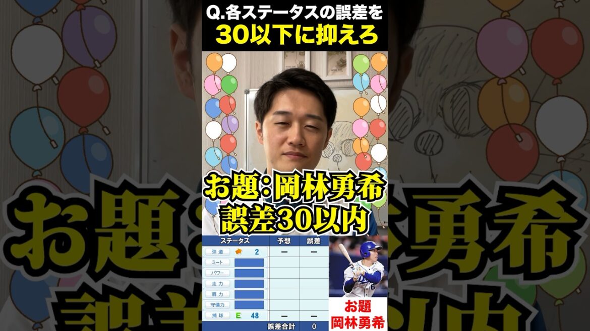 パワプロパーセントバルーン #岡林勇希  #パワプロ #プロ野球 #クイズ