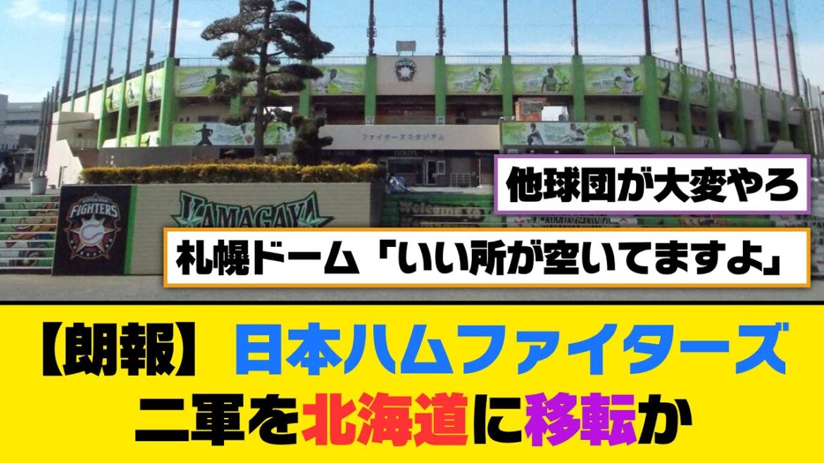 【朗報】日本ハムファイターズ、二軍を北海道に移転か【5ch/2ch】【なんj/なんg】【反応集】