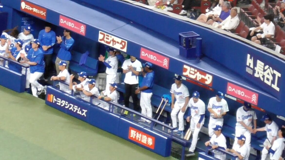勝利の瞬間の中日ベンチ　投手陣総出で勝ち取った勝利　中日ドラゴンズVS阪神タイガース　2024/07/13