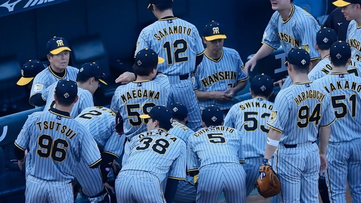 【早すぎやろ！】たった一言の爆速で声出しを終了させた坂本誠志郎。早すぎて終了後に近本はしばらく固まる 2024.7.4