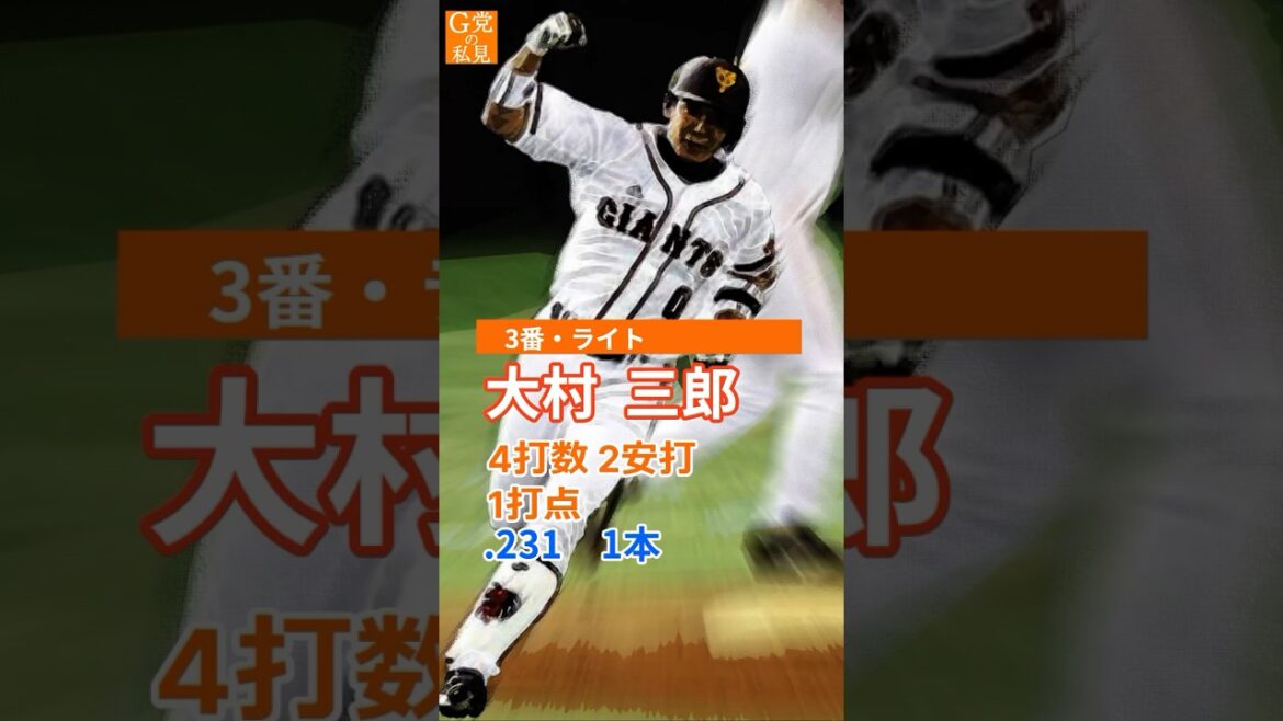 3番ライト サブロー！13年前の今日のスタメン【巨人】2011年7月14日オーダー #大村三郎 #長野久義 #Shorts