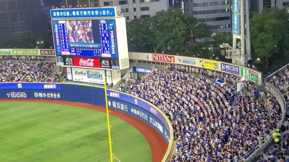 20240607【現地】珍しい！中継ぎ投手の上茶谷大河が打席へ向かう♪　3回ｳﾗ@横浜ｽﾀｼﾞｱﾑ･ｳｨﾝｸﾞ席(BAY SIDE) ﾊﾏｽﾀ  日本生命ｾ･ﾊﾟ交流戦
