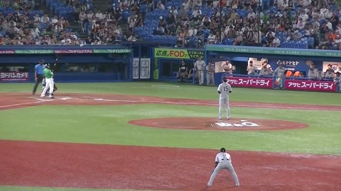 圧巻の大勢 140キロフォークで西川遥輝を空振り三振2024年7月6日 ヤクルトスワローズ対 読売ジャイアンツ