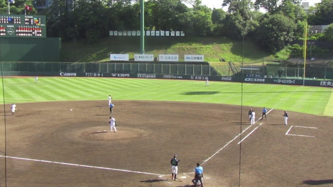 鈴木叶をショートゴロに打ち取る馬場皐輔2024年5月29日 読売ジャイアンツ対ヤクルトスワローズ