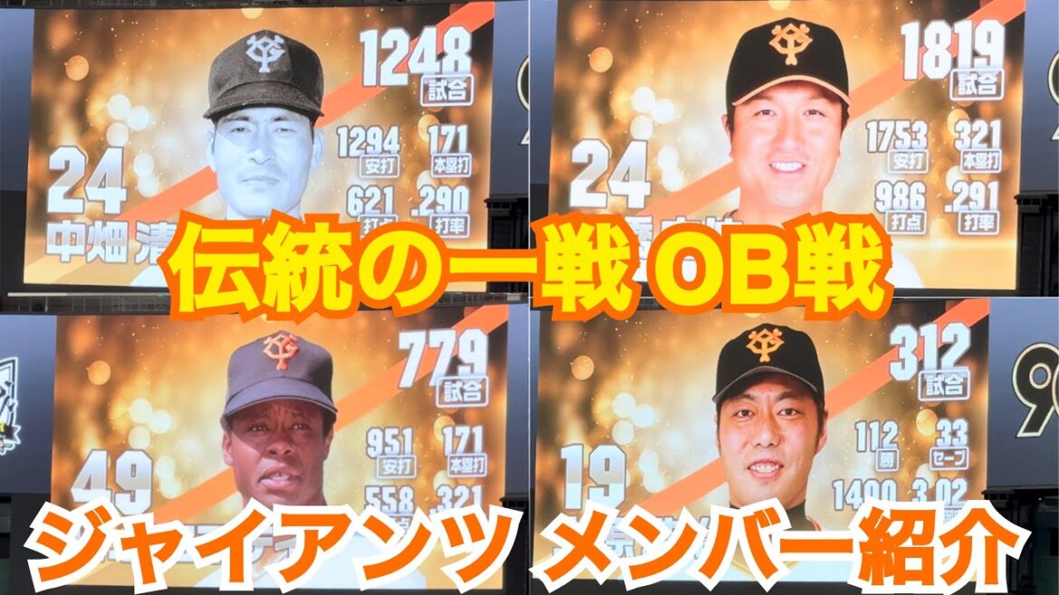 【巨人 阪神 OB戦】 読売ジャイアンツ メンバー紹介 （東京ドーム）※スタメンはコメント欄の別動画へ