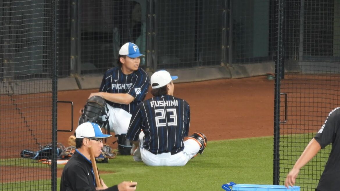 【20240715】伏見寅威　田宮裕涼　試合前練習　少しだけ