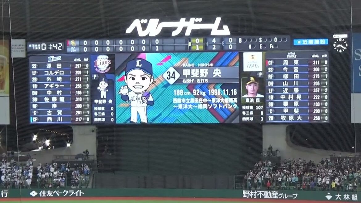 2024/4/12西武戦 甲斐野央投手登場