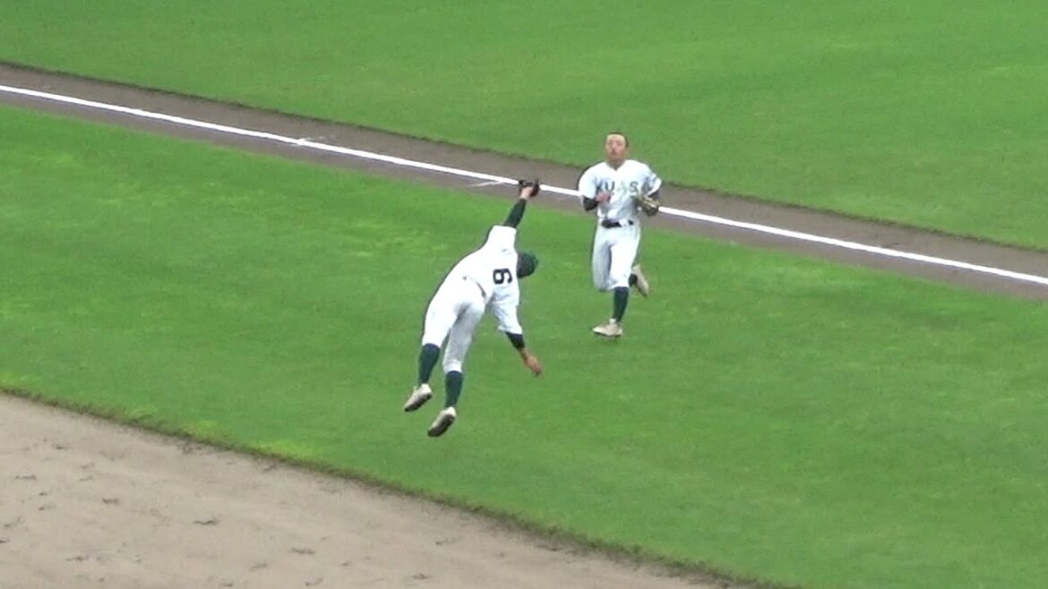 【超美技】背面ダイビングキャッチをする京都先端科学大学付属高校の山口恭吾選手【現地映像/京都翔英 vs 京都先端科学大付】【夏の高校野球2024/京都大会】