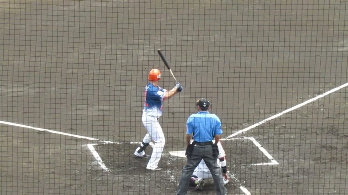 オイシックス中山翔太バッティングフォーム＜読売ジャイアンツ対オイシックス新潟アルビレックスBC 　2024年7月9日＞