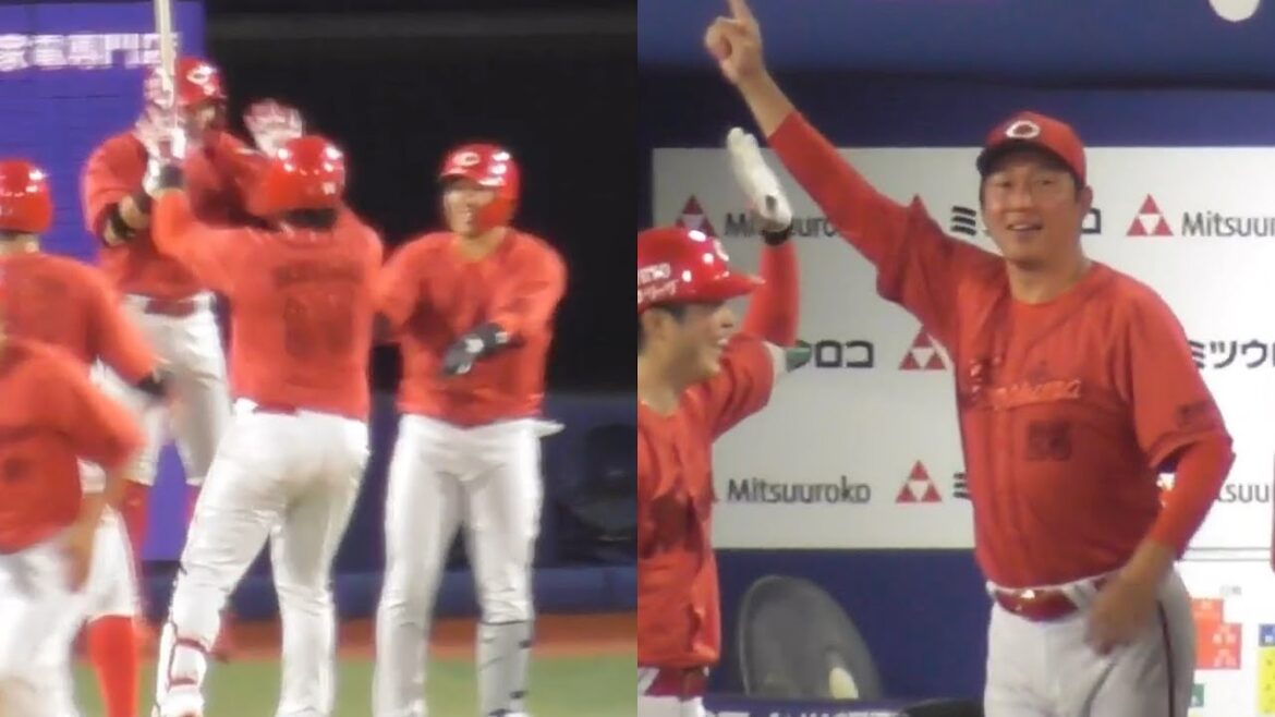 シャイナーがハマの夜空にアーチを描く！来日初ホームランは値千金の3ランでカープ先制！ベンチもファンも酔いしれる！2024年7月17日