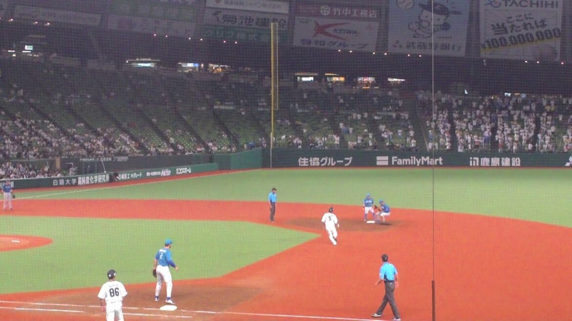 日本ハム 石井一成のキャッチによる、443のダブルプレー　西武 vs 日本ハム　2024年7月9日(火) ベルーナドーム