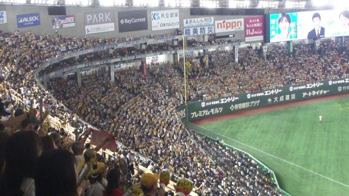 阪神タイガース 4回表に2点の攻撃　近本光司のセンター前ヒット、大山悠輔の2点タイムリーツーベースヒットなど　巨人 0 - 2 阪神　2024年7月15日(月) 東京ドーム