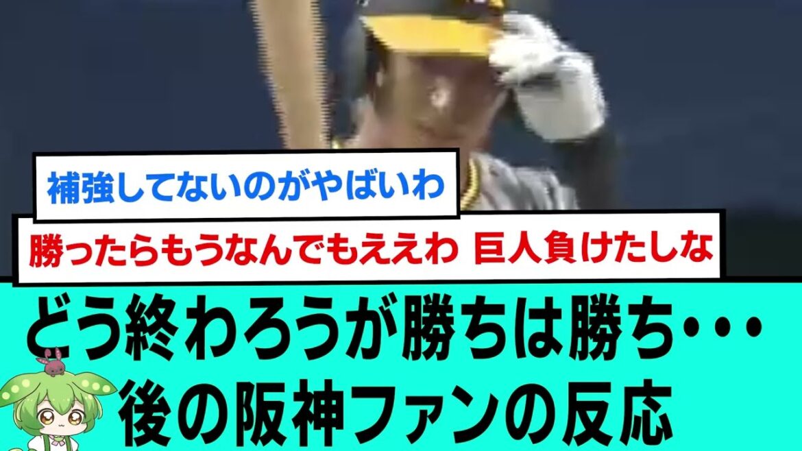 どう終わろうが勝ちは勝ち・・・後の阪神ファンの反応【阪神タイガース/プロ野球/なんJ2ch5chスレまとめ/セリーグ/植田海プロ初スリーベース/岩崎優/原口文仁/加治屋蓮/2024年7月14日】