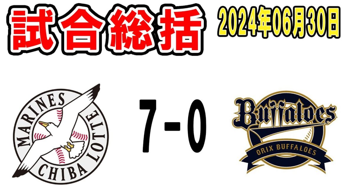 【試合総括ライブ配信】絶景でーす！石川歩、復帰登板で669日ぶり勝利！岡大海8試合連続2ベースでプロ野球新記録！【2024年6月30日 ロッテ対オリックス】