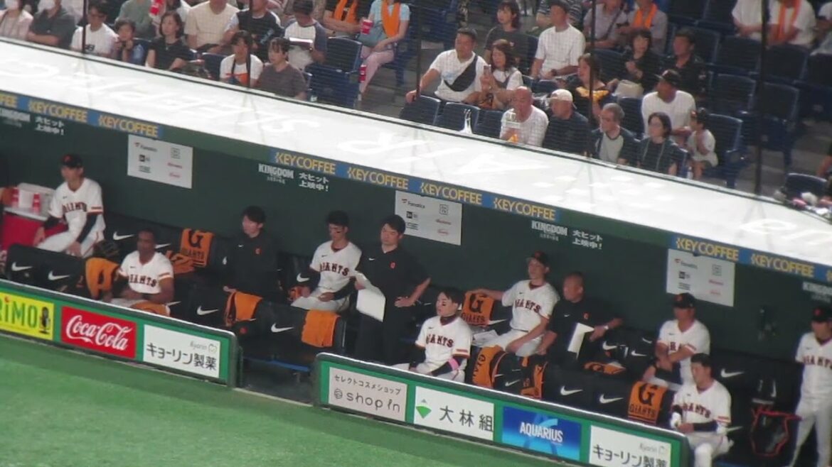 【ジャイアンツベンチ】立岡宗一郎に内野安打出た時の丸佳浩のリアクションなど（ 読売ジャイアンツ対横浜DeNAベイスターズ 2024年7月13日）