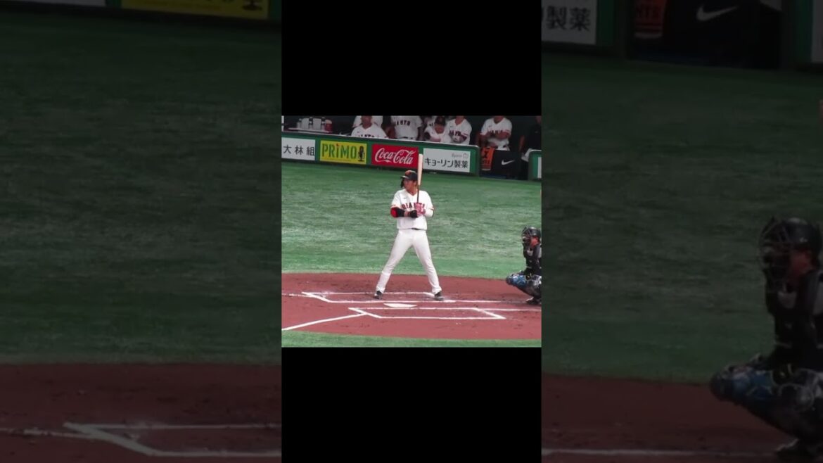 【ジャイアンツ】中山礼都のバッティングフォーム　2024年3月19日 読売ジャイアンツ対 千葉ロッテマリーンズ