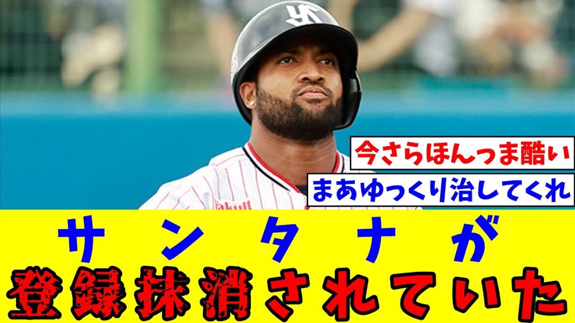 ヤクルト・サンタナが登録抹消【なんJ反応】【プロ野球反応集】【2chスレ】【5chスレ】
