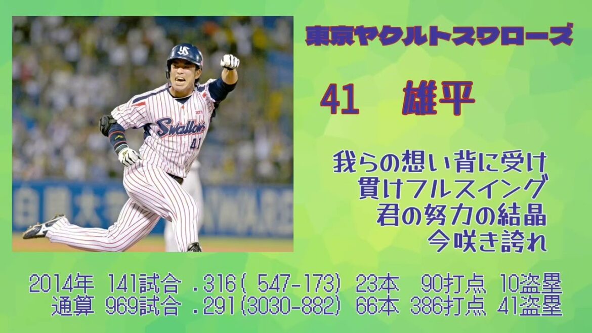 東京ヤクルトスワローズ 雄平選手応援歌【高井雄平】