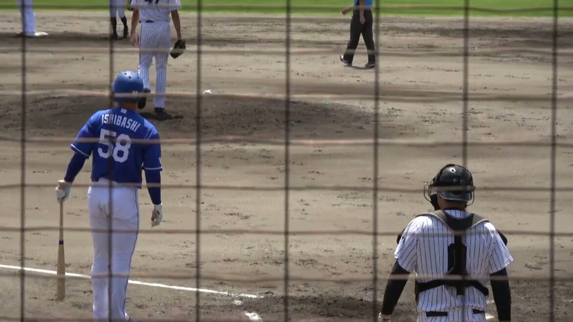 中日ドラゴンズ 石橋康太選手 第2打席 四球 フォアボール VS くふうハヤテベンチャーズ 東海林碧波投手 2024/6/29 浜松球場