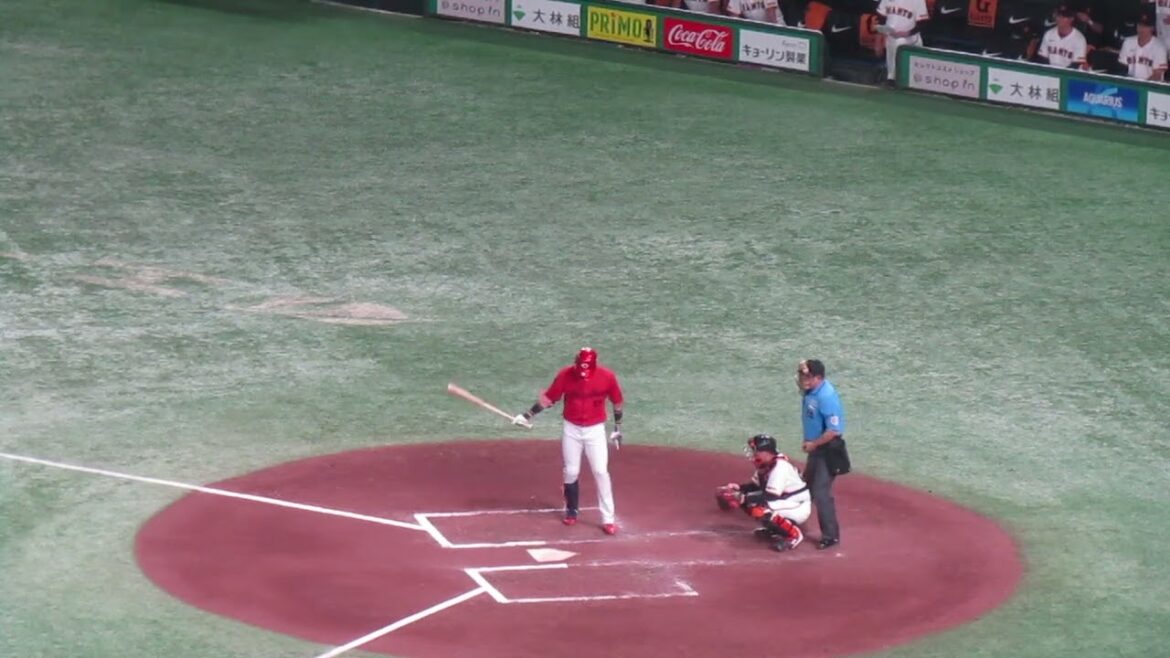 野間峻祥 ヒット時のスイング 2024年6月28日 読売ジャイアンツ 対 広島東洋カープ
