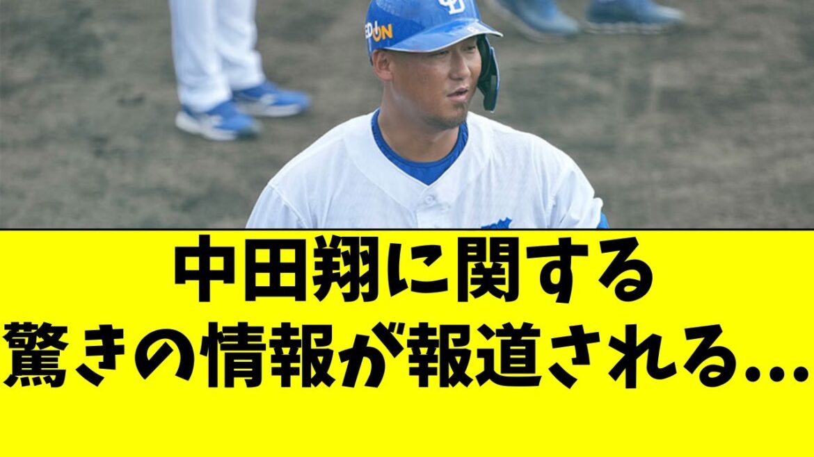 【中日】中田翔に関する、驚きの情報が報道されてしまう