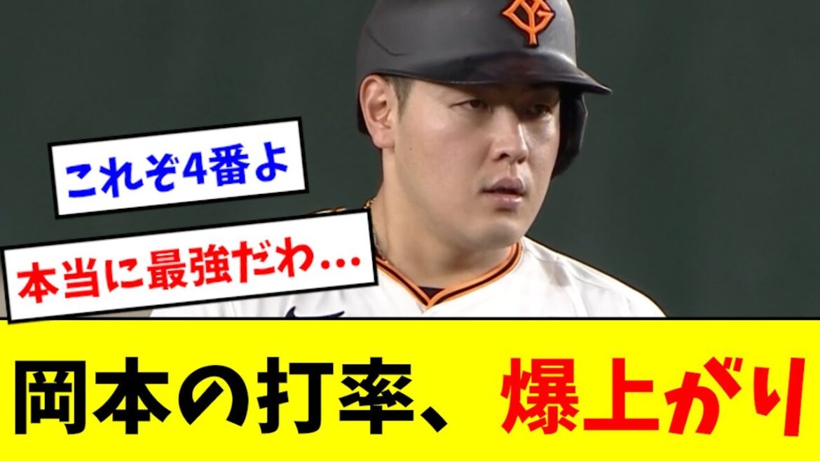 【最強】岡本和真、打率も爆上がりし始めるwwwwww